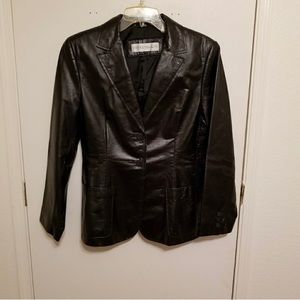 Valerie Stevens Petite Leather Blazer